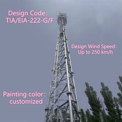 18 26 34M 3 Leg Tubular Steel Galvanized Low Maintenance Outdoor  5G 4G Wifi Durable Communication Tower