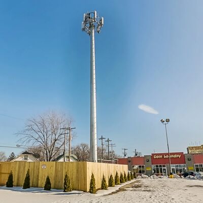 18 26 34M Urban Landscape Monopole Galvanized Steel Self Supporting Outdoor 5G 4G Wifi Aesthetic Telecom Tower