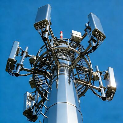 13 19 25M Compact Design Monopole Galvanized Steel Self Supporting Outdoor 5G 4G Microwave Space Saving Mast