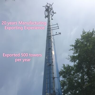 14 20 26M Compact Size Monopole Galvanized Steel Self Supporting Outdoor 5G 4G Satellite Small Area Telecom Tower