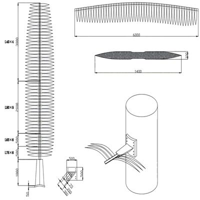 Bionic Tree Tower artificial with ANSI TIA 222 G H F and EN 1991 1 4 EN 1993 3 1 design codes for infrastructure