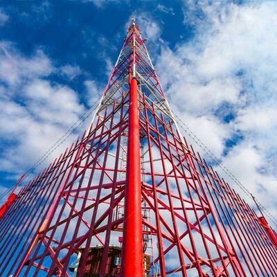 19 27 35M Heavy Duty Galvanized 3 Legged Tubular Steel Tower Telecom Mast for Outdoor 5G 4G Microwave Communication and Monitoring