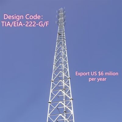 35M Weather Resistant 3 Legged Tubular Steel Tower Designed for Telecom Microwave Observation and Monitoring Installations