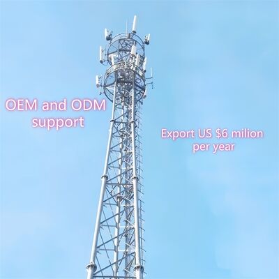 35M Weather Resistant 3 Legged Tubular Steel Tower Designed for Telecom Microwave Observation and Monitoring Installations