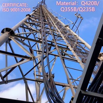 30M 3 Legged Tubular Steel Tower Engineered for Telecom Microwave Monitoring Observation and Security Applications