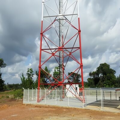 30M 3 Legged Tubular Steel Tower Engineered for Telecom Microwave Monitoring Observation and Security Applications