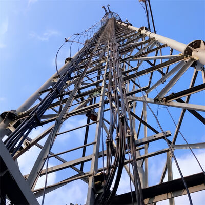 45M Heavy Duty 3 Legged Tubular Steel Tower with High Impact Strength Suitable for Telecom Microwave and Security Towers