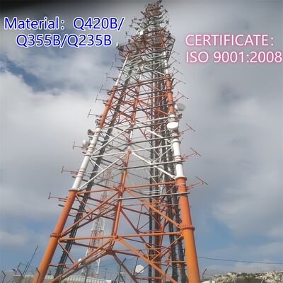 Long Life 3 Legged Tubular Steel Tower Galvanized Telecom Mast Designed for Outdoor 5G 4G Microwave Network Applications