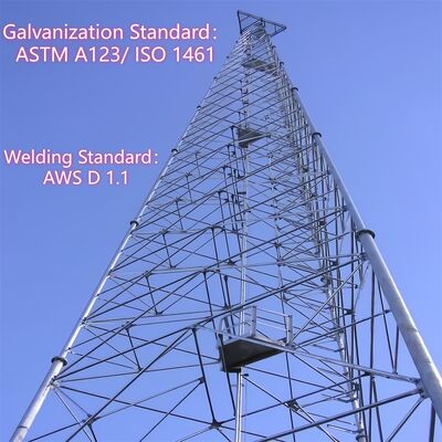 Self Supporting 3 Legged Tubular Steel Tower Galvanized Telecom Mast Suitable for Outdoor 5G 4G Microwave Communication