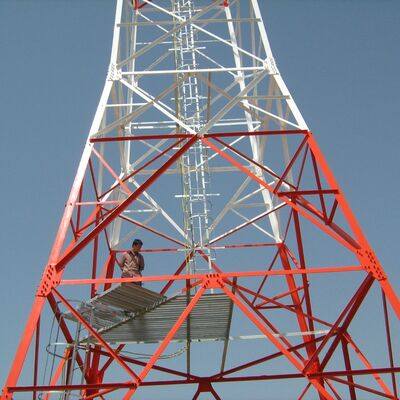 4 Legged Angular Highway Roadside Telecom Steel Tower Wind Resistant For Traffic Monitoring Network