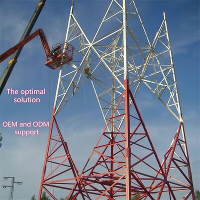 4 Legged Angular Highway Roadside Telecom Steel Tower Wind Resistant For Traffic Monitoring Network