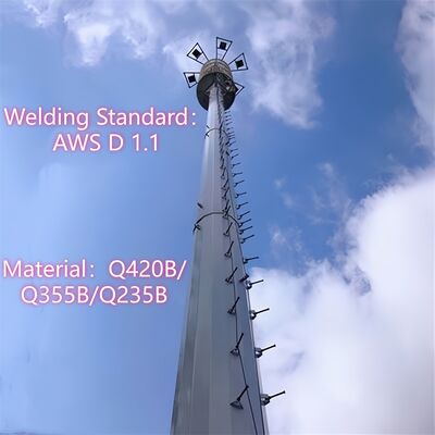 12 32M Monopole High Gain 5G Millimeter Wave Antenna Tower For Long Range Rural Coverage