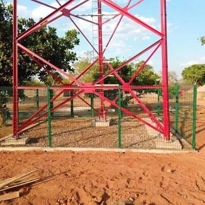 3 Leg Angular Compact Small Cell Tower Integrated With Power Supply For 5G Edge Network
