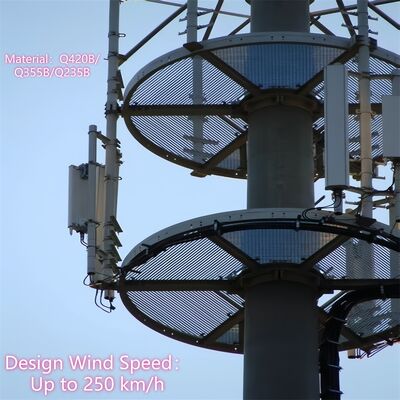 12 33M Offshore Marine Grade Steel Telecommunication Tower Salt Spray Resistant For Sea Platform