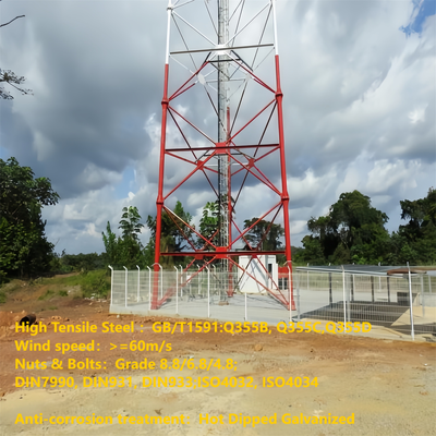 3 Leg Tubular Anti-Corrosion 304 Stainless Steel Communication Tower For Chemical Plant Area