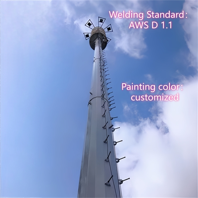 28M Weathering Steel Monopole Communication Tower For Signal Coverage