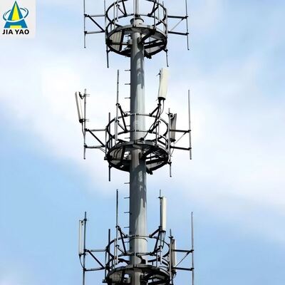 28M Weathering Steel Monopole Communication Tower For Signal Coverage