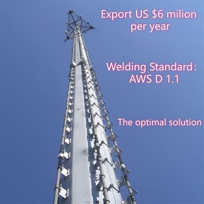 16 25 36 Meter Multi Section Monopole Telecom Tower Easy Install For Amusement Park