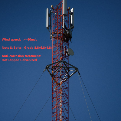 42 45M Q355 Steel Guyed Antenna Tower Quick Deployment For Remote Mine Telecom
