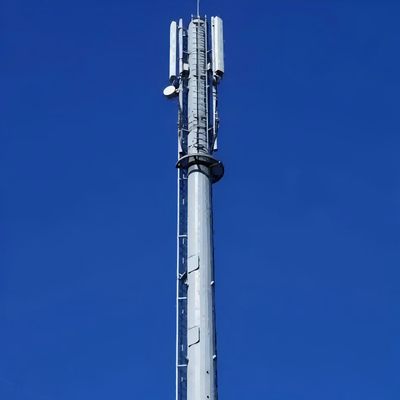 16 24 38 Meter Space Saving Monopole Tower Fast Erection For Pedestrian Street 5G