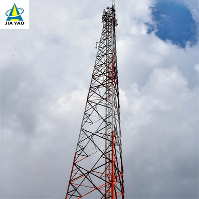 40M 52M 70Meter Pre Drilled Holes 3 Legged Angle Steel Tower For Road Station Telecom