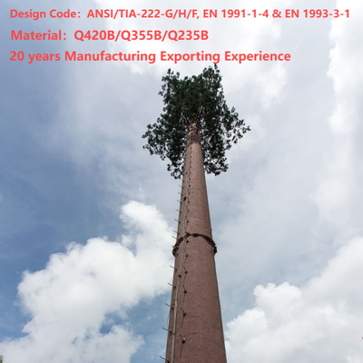 22 28 36Meter Hot Dip Galvanized Bionic Tree Telecom Tower Camouflaged For Tourist Scenic Area
