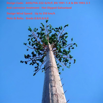 12 22 30Meter Q355 Steel Bionic Tree Communication Tower For Urban Municipal Landscape