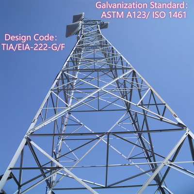 20M 40M 45M Q355 Steel 4 Legged Angle Steel Tower For Mountain Pass Signal Transmission