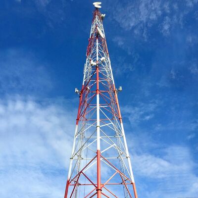 42m 53m 65m 72Meter Flange Connection 3 Tube Telecom Tower For Station Entrance