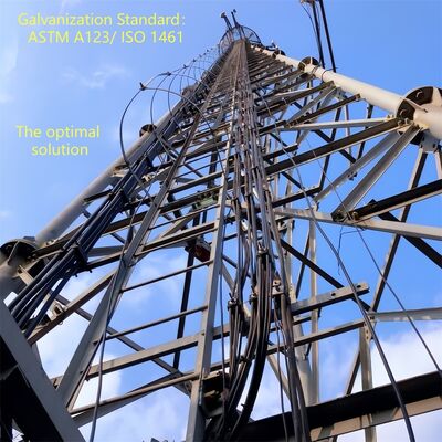 30M Q355 Steel 3 Tube Telecom Tower Compact Footprint For Communication Station