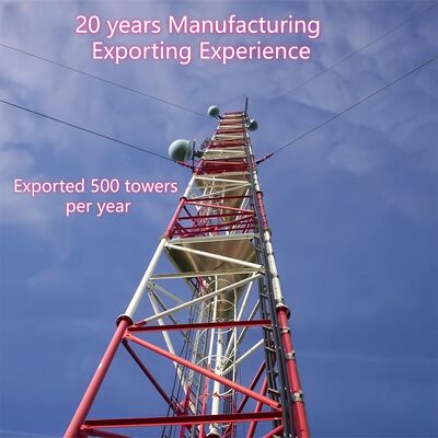 35M Q355 Steel Guyed Tower Light Foundation For Grassland Wide Area Coverage