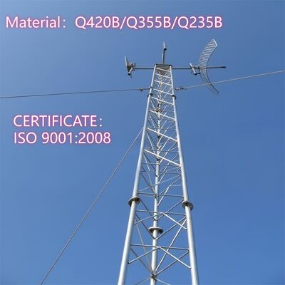 35M Q355 Steel Guyed Tower Light Foundation For Grassland Wide Area Coverage