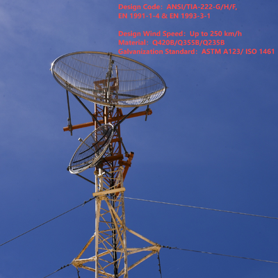 40M Wind Resistant Guyed Antenna Tower For Coastal Island Signal Transmission