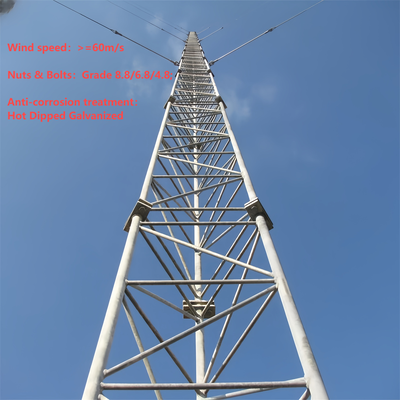 42M Cost-Effective Lightweight Guyed Wire Steel Lattice Tower for Rural Telecommunication and FM Radio Transmission with Fast On-Site