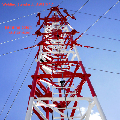 42M Cost-Effective Lightweight Guyed Wire Steel Lattice Tower for Rural Telecommunication and FM Radio Transmission with Fast On-Site