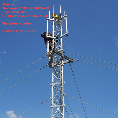 42M Cost-Effective Lightweight Guyed Wire Steel Lattice Tower for Rural Telecommunication and FM Radio Transmission with Fast On-Site