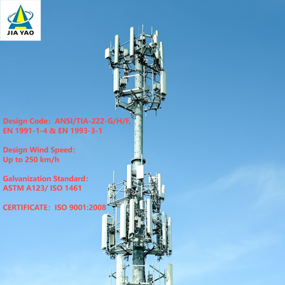 Custom Steel Monopole Telecommunication Tower Q345 Hot Dip Galvanized 5G Cell Phone Signal Transmission Pole ISO 9001 Factory