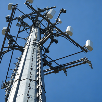 Custom Steel Monopole Telecommunication Tower Q345 Hot Dip Galvanized 5G Cell Phone Signal Transmission Pole ISO 9001 Factory