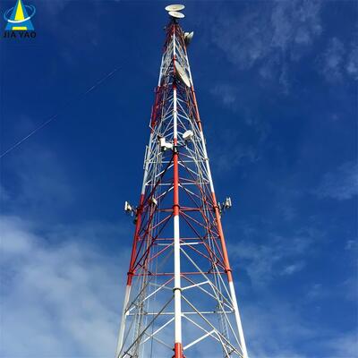 High-Precision 3 Legged Tubular Steel Lattice Tower for 4G 5G Base Station 20m 30m 45m 60m Hot DIP Galvanized Wind Resistant Telecom Mast