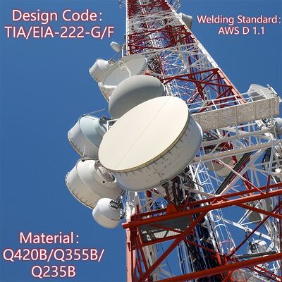 Seismic Grade 4 Legged Angular Steel Communication Tower ANSI/TIA-222 Standard Lattice Mast for Radio TV Antenna Installation