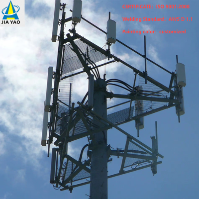 20m-40m Industrial-Grade Monopole Telecom Tower with Internal Climbing Ladder and Maintenance Platform for Urban Smart City Base Station