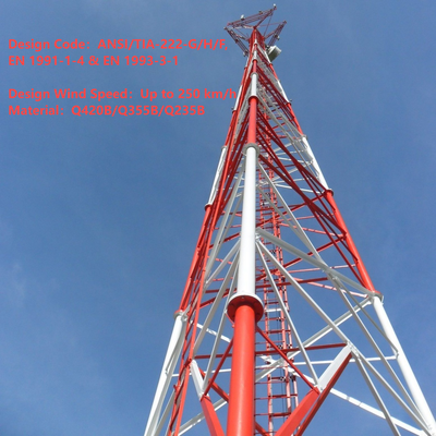Marine-Grade 3 Legged Tubular Steel Tower with C5-M Anti-Corrosion Coating and High-Tensile Q345b Sections for Coastal 5g Network Infrastructure