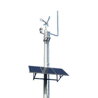 Off-Grid Solar Power Monopole Tower with Integrated Battery Storage Rack and Industrial-Grade Hybrid Energy Mounts for Remote Area 5g Site
