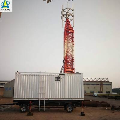 Tactical Style Rapid Deployment Mobile Cell on Wheels (COW) Steel Tower with Hydraulic Telescopic Mast for Emergency Response