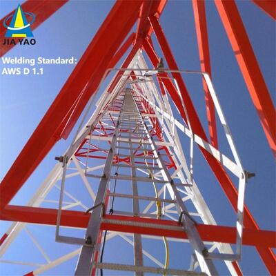 Hot Dip Galvanized 3 4 Legged Angular Steel Tower Lattice Telecommunication Tower Q345B High Strength Steel for GSM CDMA LTE Mobile Phone Signal Base Station Site