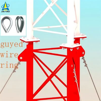 Galvanized Guyed Wire Tower Lattice Communication Mast Steel Structure Radio Tower for FM TV Signal Broadcasting with Anti-corrosion Surface Treatment