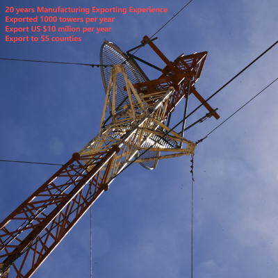Galvanized Guyed Wire Tower Lattice Communication Mast Steel Structure Radio Tower for FM TV Signal Broadcasting with Anti-corrosion Surface Treatment