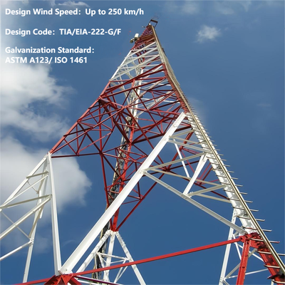 ASTM A123 Hot Dipped Galvanized Steel Telecom Tower Q345B High Strength Angular Steel Lattice Tower ISO Certified Factory for International Infrastructure Projects