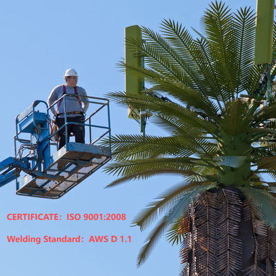 Heavy Duty High Wind Load 120km/h Camouflaged Pine Tree Telecom Tower Bionic Steel Monopole for Coastal Area Communication Antenna Support with Anti-corrosion Coating