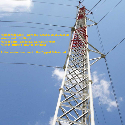10m-40m Guyed Wire Galvanized Steel Telecom Tower Lattice Mast for Rural Network Coverage